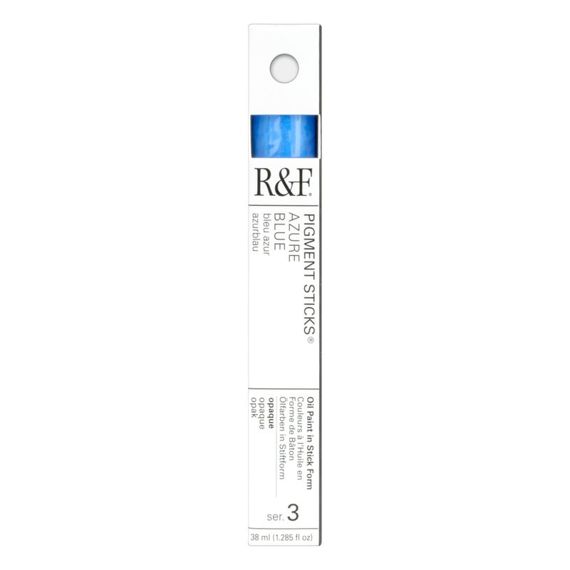 R&F Handmade Paints - Professional Oil Pigment Stick, Azure Blue, 38 ml - Image 2